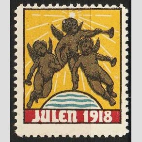 JULEM�RKER DANMARK | 1918 - Engle bl�ser basun - Postfrisk