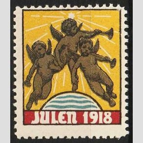 JULEM�RKER DANMARK | 1918 - Engle bl�ser basun - Postfrisk