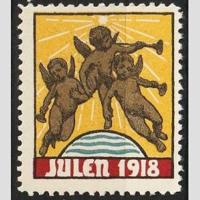 JULEM�RKER DANMARK | 1918 - Engle bl�ser basun - Postfrisk