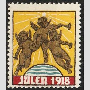 JULEM�RKER DANMARK | 1918 - Engle bl�ser basun - Postfrisk