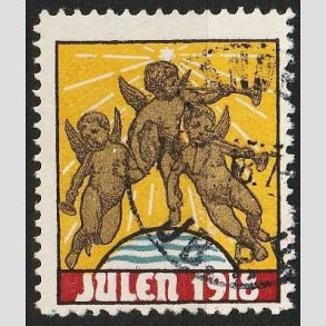 JULEM�RKER DANMARK | 1918 - Engle bl�ser basun - Stemplet