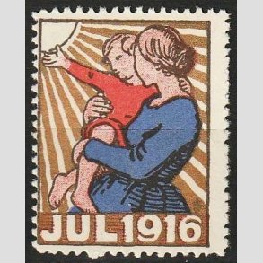 JULEM�RKER DANMARK | 1916 - Mor og barn - Postfrisk