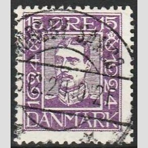 FRIM�RKER DANMARK | 1924 - AFA 139 - Postjubil�um 15 �re violet - Lux Stemplet 