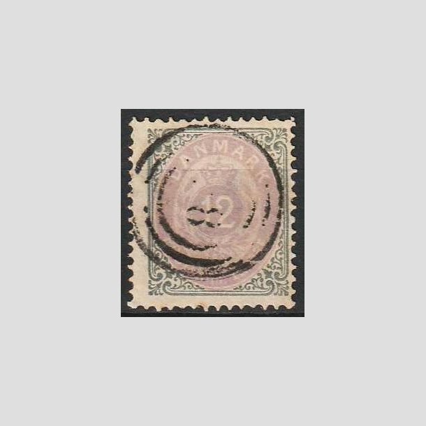 FRIMRKER DANMARK | 1875 - AFA 26 - 12 re gr/violet - Stemplet