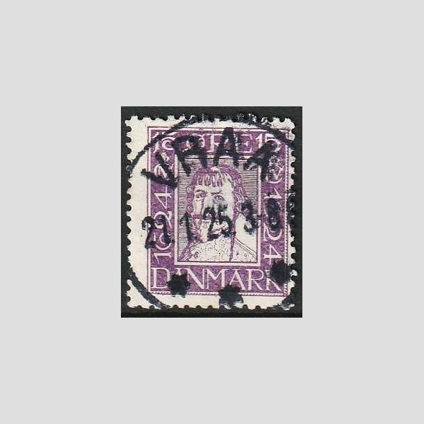 FRIMRKER DANMARK | 1924 - AFA 137 - Postjubilum 15 re violet - Lux Stemplet Vraa
