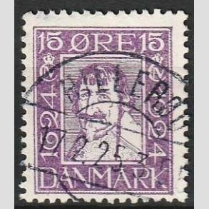 FRIM�RKER DANMARK | 1924 - AFA 137 - Postjubil�um 15 �re violet - Lux Stemplet Hiller�d