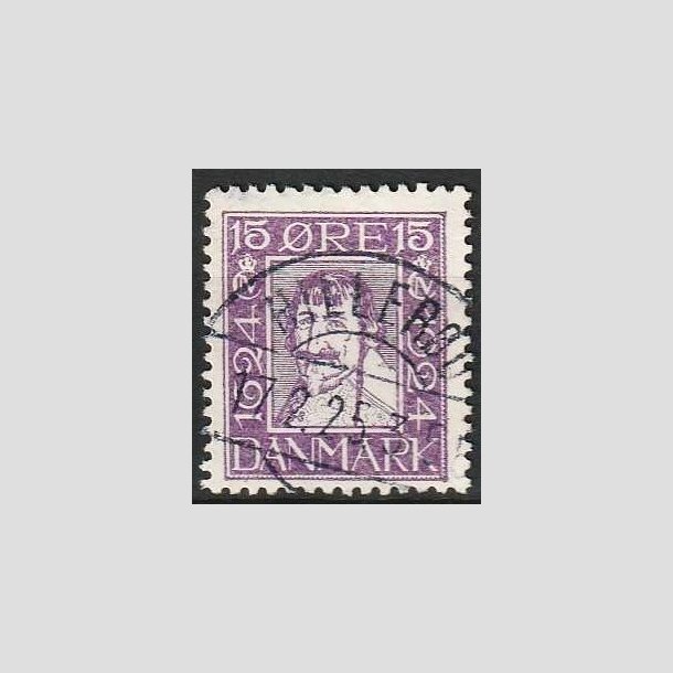 FRIMRKER DANMARK | 1924 - AFA 137 - Postjubilum 15 re violet - Lux Stemplet Hillerd