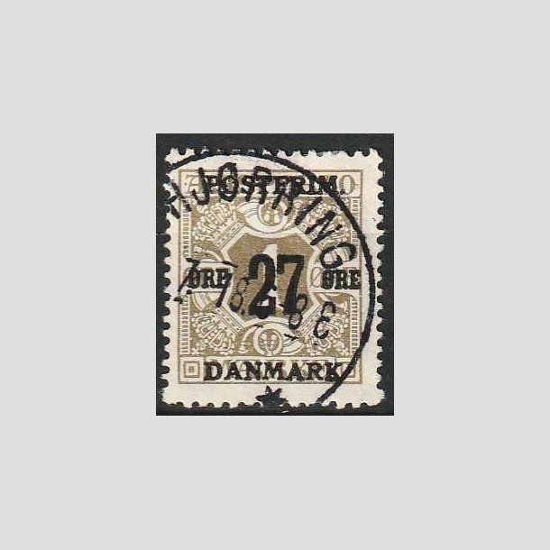 FRIMRKER DANMARK | 1918 - AFA 85 - 27 re/1 re olivengr provisorier - Stemplet Hjrring