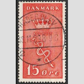 FRIM�RKER DANMARK | 1929 - AFA 179 - 15+5 �re r�d Kr�ftfrim�rke - Stemplet Haderslev