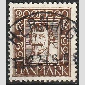FRIM�RKER DANMARK | 1924 - AFA 141 - Postjubil�um 20 �re brun - Lux Stemplet