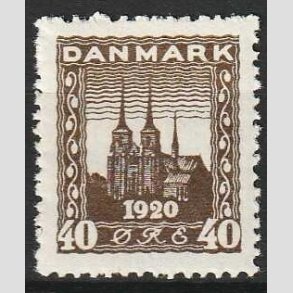 FRIM�RKER DANMARK | 1920-21 - AFA 114 - Genforening 40 �re brun - Ubrugt