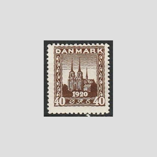 FRIMRKER DANMARK | 1920-21 - AFA 114 - Genforening 40 re brun - Ubrugt