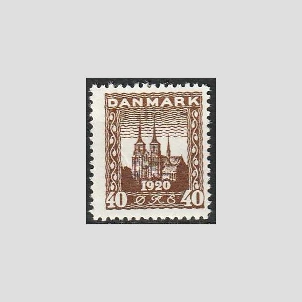 FRIMRKER DANMARK | 1920-21 - AFA 114 - Genforening 40 re brun - Ubrugt