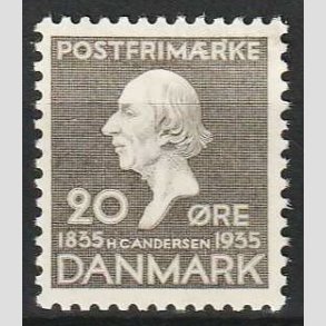 FRIMRKER DANMARK | 1935 - AFA 227 - H. C. Andersen 20 re gr - Ubrugt