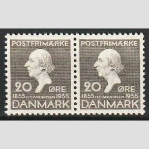 FRIMRKER DANMARK | 1935 - AFA 227 - H. C. Andersen 20 re gr i par - Ubrugt (nr postfrisk)