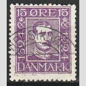 FRIM�RKER DANMARK | 1924 - AFA 136 - Postjubil�um 15 �re violet - Lux Stemplet 
