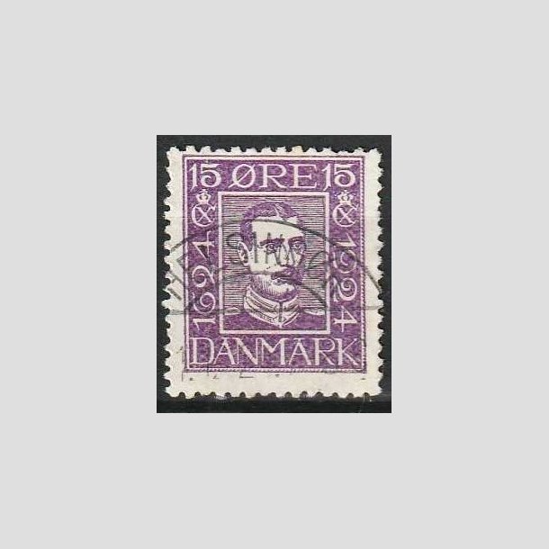 FRIMRKER DANMARK | 1924 - AFA 136 - Postjubilum 15 re violet - Lux Stemplet 