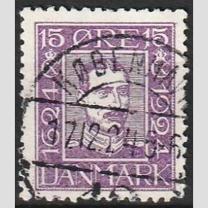 FRIM�RKER DANMARK | 1924 - AFA 136 - Postjubil�um 15 �re violet - Lux Stemplet 