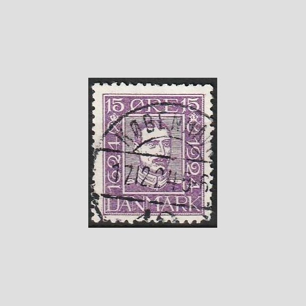 FRIMRKER DANMARK | 1924 - AFA 136 - Postjubilum 15 re violet - Lux Stemplet 