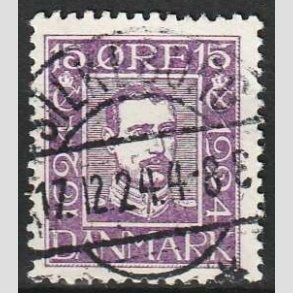 FRIM�RKER DANMARK | 1924 - AFA 136 - Postjubil�um 15 �re violet - Lux Stemplet 