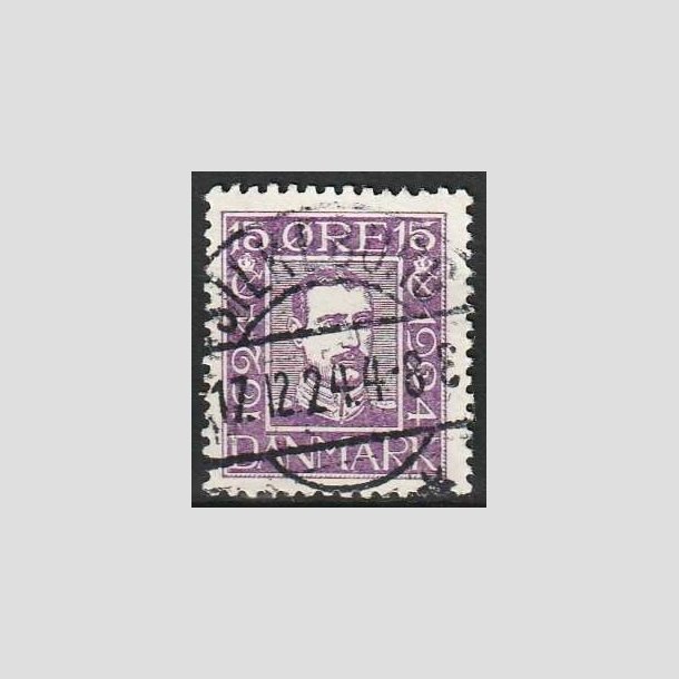 FRIMRKER DANMARK | 1924 - AFA 136 - Postjubilum 15 re violet - Lux Stemplet 