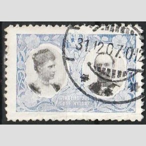 JULEM�RKER DANMARK | 1907 - Kong Frederik VIII og dronning Louise - Stemplet 