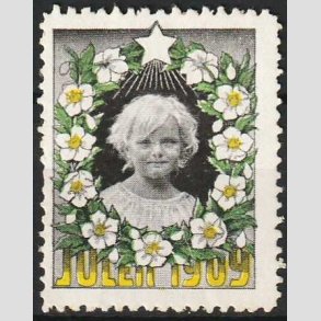 JULEM�RKER DANMARK | 1909 - Barnehoved - Ubrugt