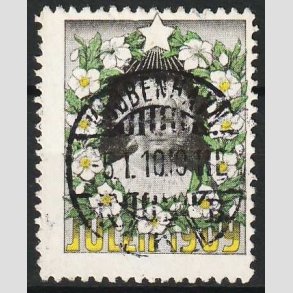 JULEM�RKER DANMARK | 1909 - Barnehoved - Flot Stemplet