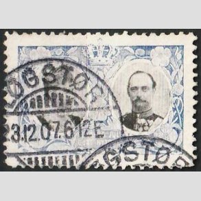 JULEM�RKER DANMARK | 1907 - Kong Frederik VIII og dronning Louise - Lux Stemplet L�gst�r