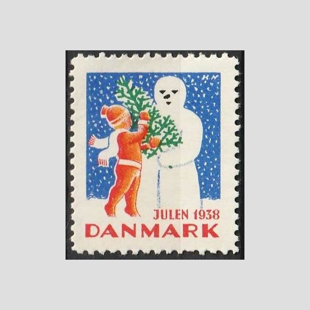 JULEMRKER DANMARK | 1938 - Dreng, juletr og snemand - Postfrisk