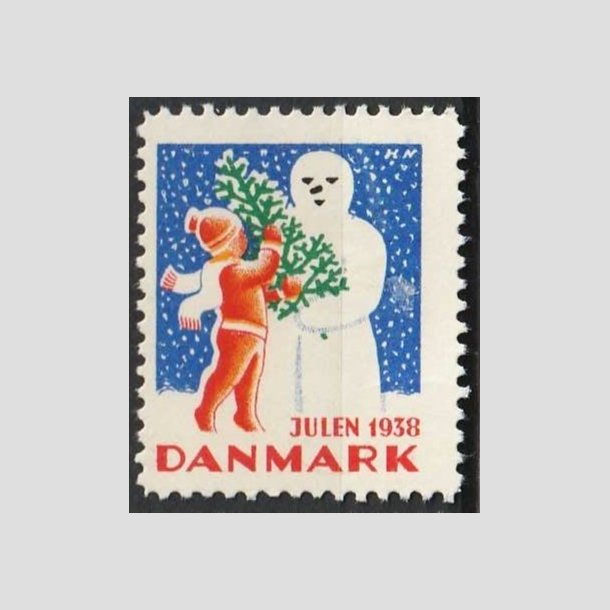 JULEMRKER DANMARK | 1938 - Dreng, juletr og snemand - Postfrisk