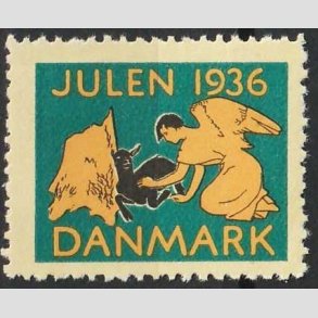 JULEM�RKER DANMARK | 1936 - Engel og lam - Postfrisk