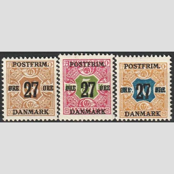 FRIMRKER DANMARK | 1918 - AFA 94,96,97 - 27 re/68 re/5kr./10kr. provisorier - Ubrugt