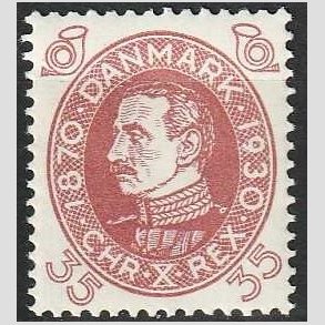 FRIMRKER DANMARK | 1930 - AFA 194 - Chr. X 60 r 35 re rdbrun - Ubrugt