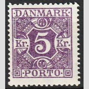 FRIMRKER DANMARK | 1921-25 - AFA 16 - 5 kr. violet - Ubrugt