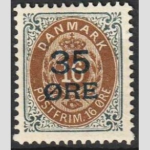 FRIMRKER DANMARK | 1912 - AFA 60 - 35/16 res Provisorier gr/brun - Ubrugt