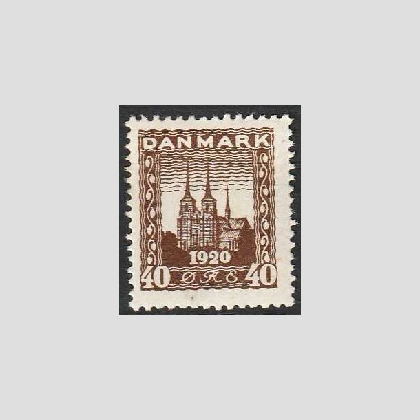 FRIMRKER DANMARK | 1920-21 - AFA 114 - Genforening 40 re brun - Ubrugt