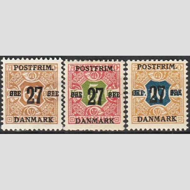 FRIMRKER DANMARK | 1918 - AFA 94,96,97 - 27 re/68 re/5kr./10kr. provisorier - Ubrugt