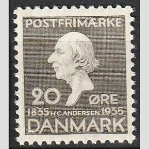 FRIMRKER DANMARK | 1935 - AFA 227 - H. C. Andersen 20 re gr - Ubrugt