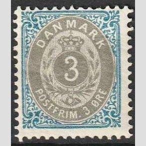 FRIM�RKER DANMARK | 1902 - AFA 22C - 3 �re bl�/gr� - Ubrugt