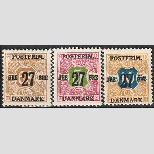 FRIMRKER DANMARK | 1918 - AFA 94,96,97 - 27 re/68 re/5kr./10kr. provisorier - Ubrugt