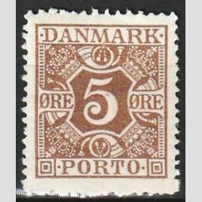 FRIMRKER DANMARK | 1921-25 - AFA 11 - 5 re brun - Postfrisk