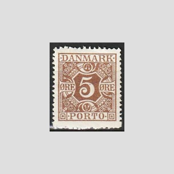 FRIMRKER DANMARK | 1921-25 - AFA 11 - 5 re brun - Postfrisk