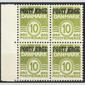 FRIMRKER DANMARK | 1953 - AFA 36 - 10 re grn POSTFRGE i 4-blok - Postfrisk