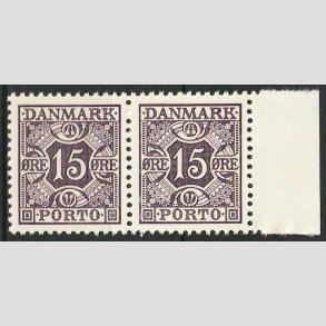 FRIMRKER DANMARK | 1937-55 - AFA 36a - 15 re grviolet i par - Postfrisk