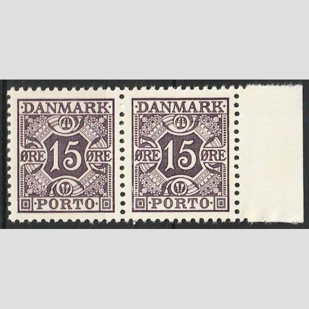 FRIMRKER DANMARK | 1937-55 - AFA 36a - 15 re grviolet i par - Postfrisk