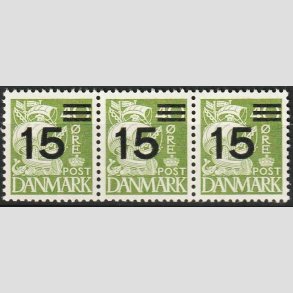 FRIMRKER DANMARK | 1940 - AFA 263a - Provisorier - 15/40 re grn type II (208a) i 3-stribe - Postfrisk
