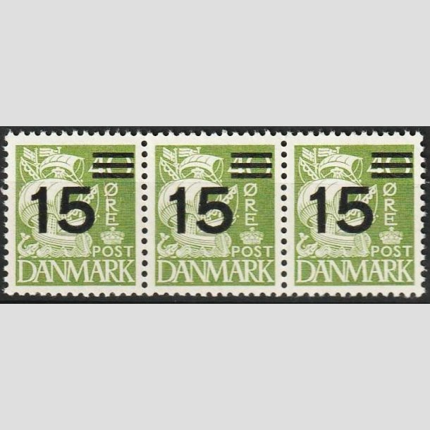 FRIMRKER DANMARK | 1940 - AFA 263a - Provisorier - 15/40 re grn type II (208a) i 3-stribe - Postfrisk