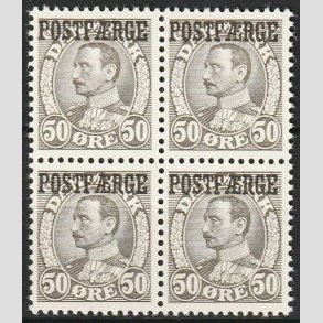 FRIMRKER DANMARK | 1936-39 - AFA 19 - 50 re gr POSTFRGE i 4-blok - Postfrisk
