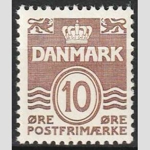 FRIMRKER DANMARK | 1937 - AFA 235 - Blgelinie 10 re brun - Postfrisk
